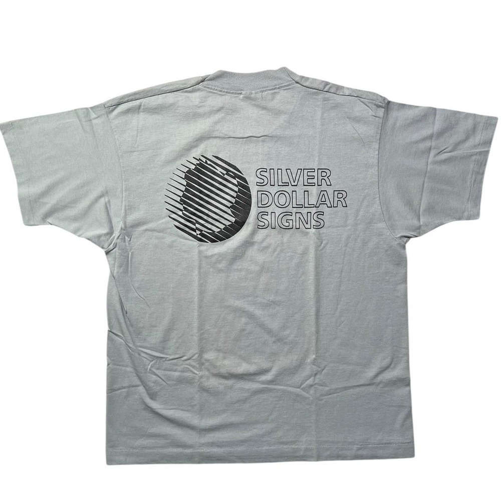 Screen Stars Best T-Shirt Mens XL Gray Silver Dollar Signs‎ Vintage 80s Graphic